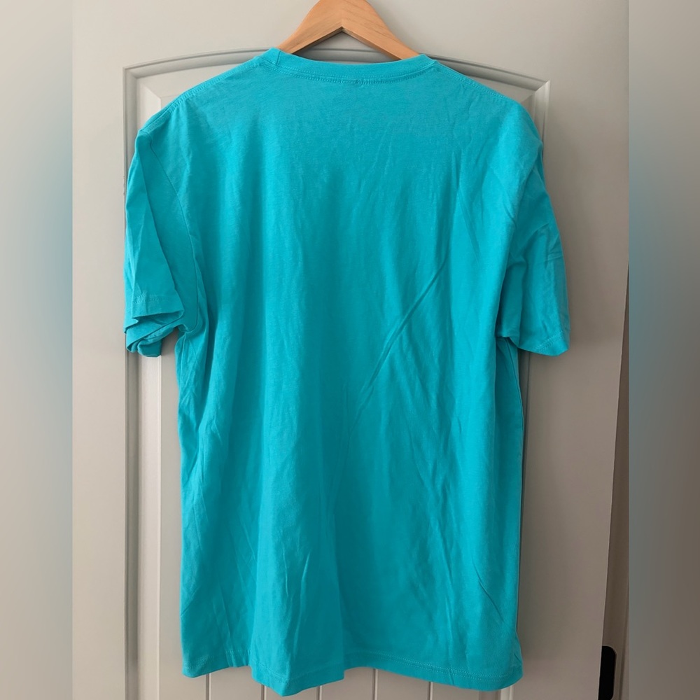 Alani Nu Logo 100% Cotton Graphic T-Shirt Teal Blue Size XL Activewear - Picture 6 of 9
